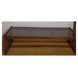 Glass Top Wooden Coffee Table