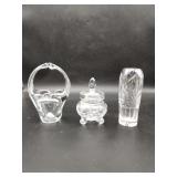 Three Pieces Clear Glassware