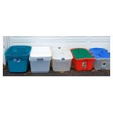6 Plastic Storage Totes