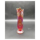 Amberina Indiana Glass Sunset Swung Vase