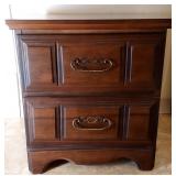 2 Drawer Wood End Table with Formica Top
