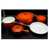 Orange Enamel Cast Iron Cookware