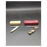 2 Taylor SIngle Blade Folding Knives Buck Van Huss