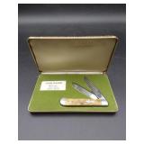 John Wayne Case Bone Handle Two Blade Knife in Box