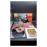 Box of Vinyl Records and Stand