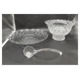Fostoria Punch Bowl Base Underplate and Ladle