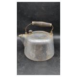 Antique Metal Kettle with Wood Handle