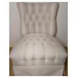 Tufted White Accent Chair
