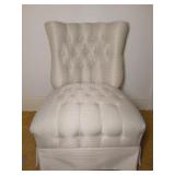 Tufted White Accent Chair