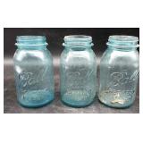 3 Ball Blue Quart Jars