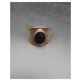 Silver Cuff Bracelet with Onyx Stone