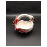 Fitz and Floyd Holly Goose Basket