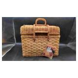Rattan Picnic Basket with Two plates