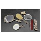 Silvertone Ornate Vanity Items