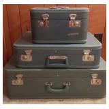 3 Piece Blue Monarch Suitcases