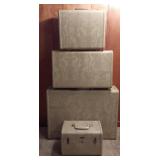 4 Piece Marbled off White Samsonite Suitcases