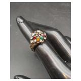 14K Yellow Gold (stamped Ring with Multi