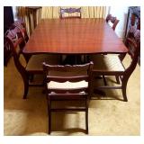 Mahogony Drop Leaf Dining Table with chairs