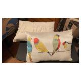 (2) DECORATIVE PILLOWS (BIRDS & HOME)