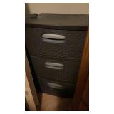 PLASTIC THREE DRAWER STORAGE CONTAINER