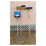 Assortment of Brooms and Brushes (1Dustpan)