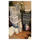 Multiple plastic storage containers