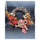 (2) Wreaths and Birdhouse Door Decor
