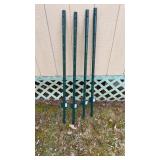 (4) Light Duty Metal Fence Post Green