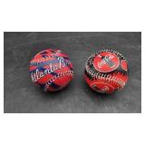 2 Decorative Atlanta Braves and Coke Baseballs