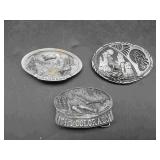 3 Metal Specialty Belt Buckles