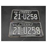 2 Matching Black Tennessee Automotive Tags