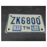 Tennessee Motorcycle Tag