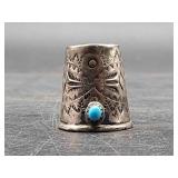 Navajo Silver and Turquois Thimble