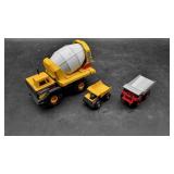 Tonka Concrete Mixer & 2 Tonka Dump Trucks