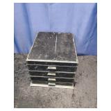 4 Tier Wood Lined Box for Silverware