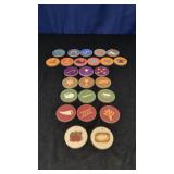 25 Wood Round Tree Ornaments