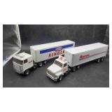 2 ERTL Semi Trucks and Trailers