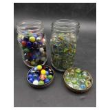 2 Pint Jars of Marbles