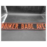 Biker Babe Ave Metal Sign