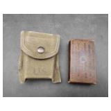 Vtg US Military Dressing First Aid Box/Belt Holder