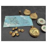 Makeup Compacts, Buttons, Pillbox, Misc.