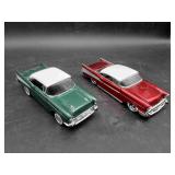 Two 1957 Chevy Bel Air Die Cast Cars