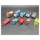10 Tootsietoy Metal Cars, Trucks, and Trailers