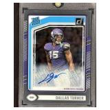 Dallas Turner Rated Rookie Auto Clear