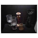 2 Hurricane Candle Holders & Misc