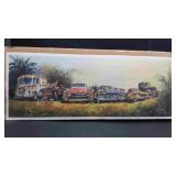 Jim Stayner Signed Print of Old Cars in a Field