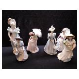 5 Home Interior Victorian Lady Figurines &
