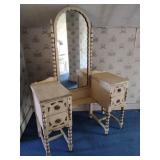 Antique Wood Vanity with Mirror