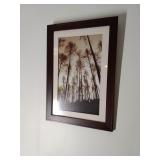Sepia Pine Forest Print Framed