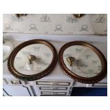 2 Oval Goldtone Mirrors